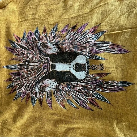 COMPTOIR DES COTONNIERS sz S Linen Yellow Tank Top French Bulldog Dog - Picture 6 of 8